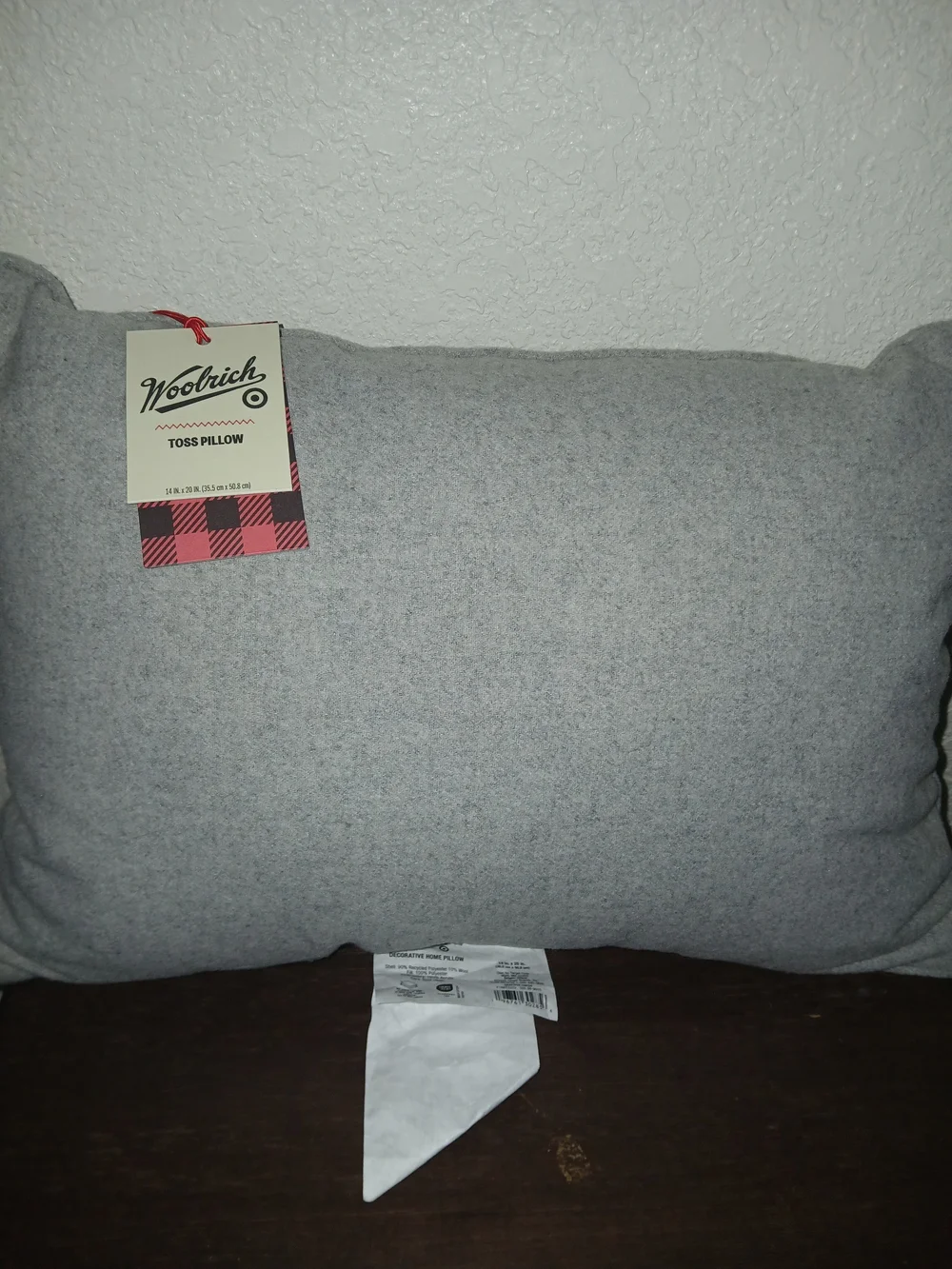 Woolrich Heather Gray Logo Toss Pillow